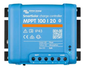 6.Victron Energy SmartSolar MPPT 100V 20 amp 12-24-Volt Solar Charge Controller