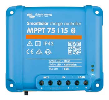 7. Victron SmartSolar Charge Controller with Built-in Bluetooth MPPT 75/15