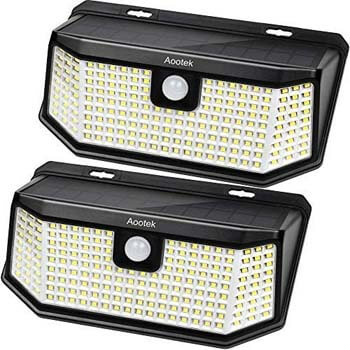 Aootek 182 Led Solar outdoor motion sensor lights upgraded Solar Panel to 15.3 i