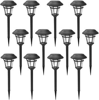 MAGGIFT 12 Pack Solar Pathway Lights Outdoor Solar Garden Lights