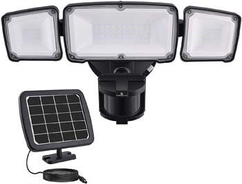 1600LM LED Solar Security Light Outdoor, Solar Motion Sensor Light with 2400mAh Battery