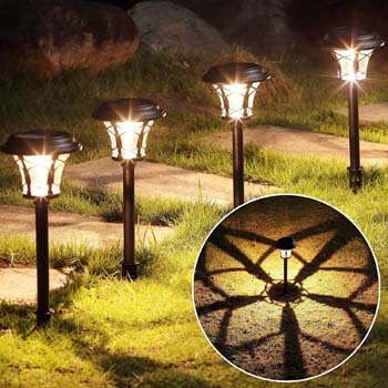 MAGGIFT 6 Pack 25 Lumen Solar Powered Pathway Lights