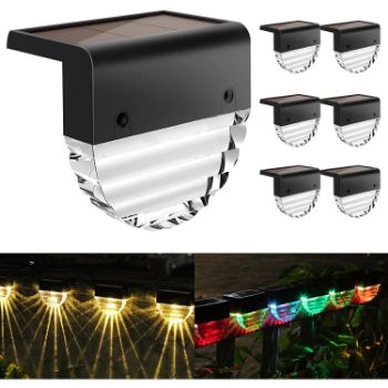 5. Solar Deck Lights, 6 Pack Solar Step Lights