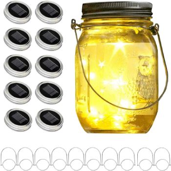 4. Angmln Upgraded Solar Mason Jar Light